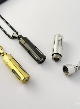 钛钢男女空心管型项链百搭不掉色