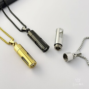 金色楞严咒吊坠空心挂件骨灰盒朱砂护身符舍利子瓶项链男女香水瓶