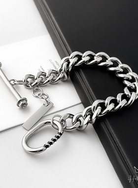 钛钢不掉色手链男潮朋克小众设计高级感潮酷穿搭男生配饰痞帅手饰