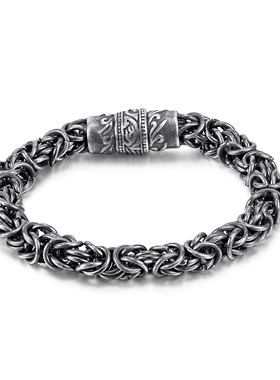 嘻哈复古蛇骨链钛钢手链男不掉色