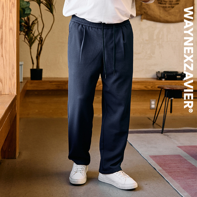 GEEEKPANDA休闲宽松华夫格西裤