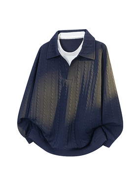 GEEEKPANDA加肥加大春秋男生慵懒风假两件翻领卫衣休闲裤套装2232