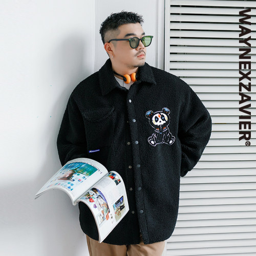 GEEEKPANDA翻领秋冬宽松绣花外套
