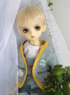 BJD娃娃假发1/3分1/4分金黄色短发软萌正太MSD少女假毛欧风短毛