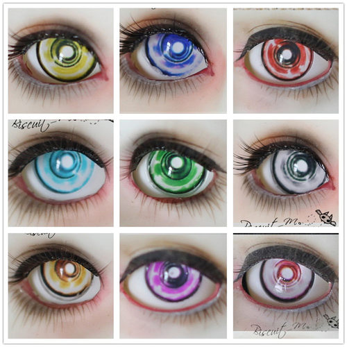 BJD娃娃16mm蓝红渐变1/6分压眼