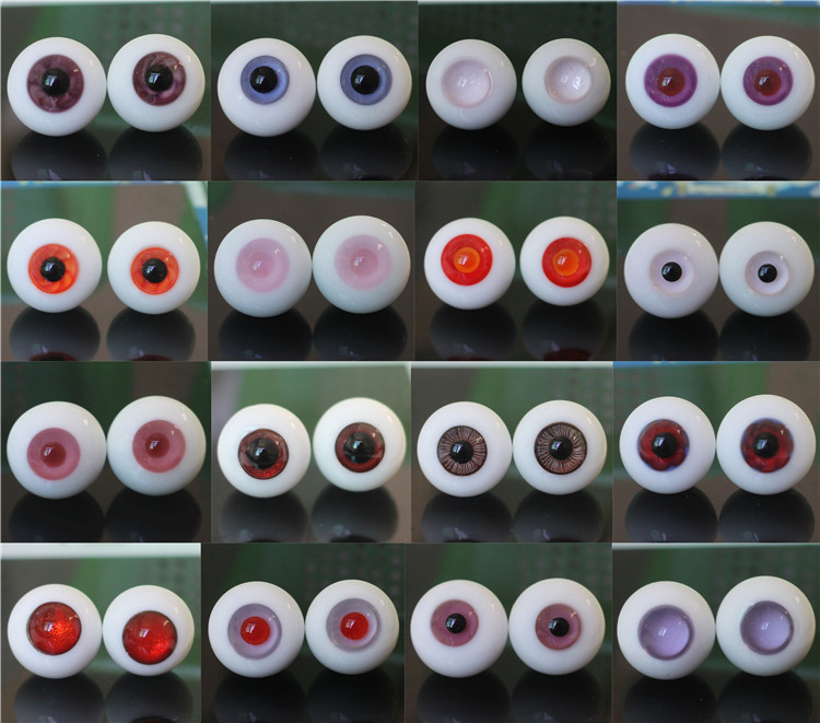 BJD娃娃眼珠金沙星沙粉红色紫色1/3分玩偶花纹路渐变20mm玻璃眼睛