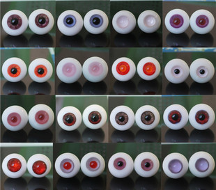 BJD娃娃眼珠金沙星沙粉红色紫色1/3分玩偶花纹路渐变20mm玻璃眼睛