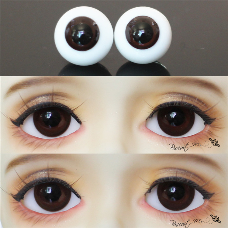 BJD娃娃眼睛深棕色6分娃玻璃眼珠