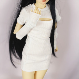 BJD娃娃纯欲套装1/3分女娃白色连衣裙短裙少女软妹御姐露胸娃衣