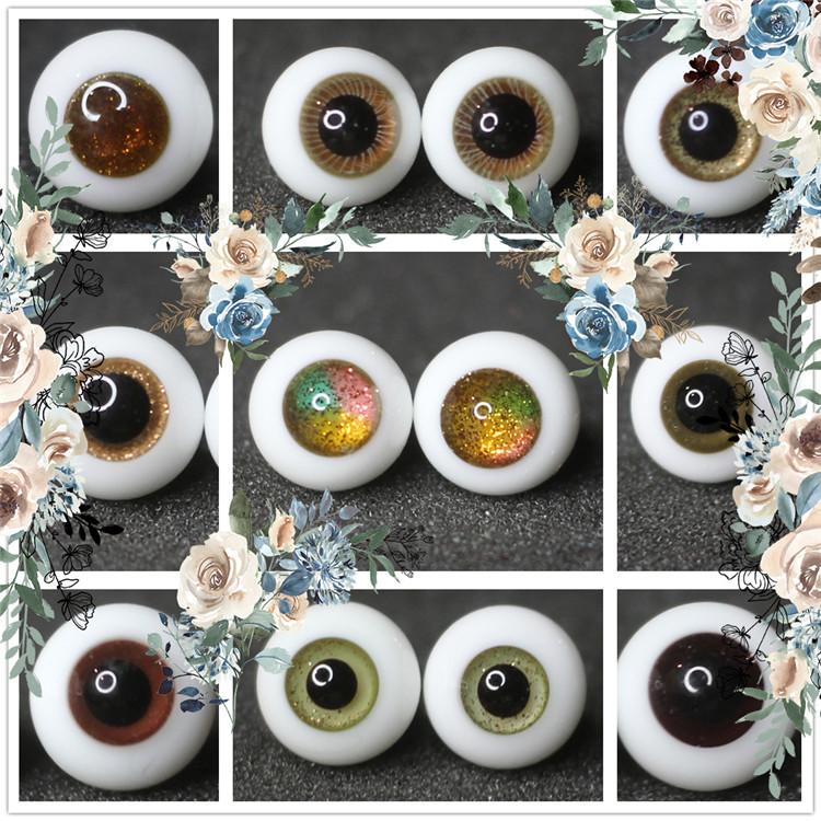 BJD娃娃眼睛10mm眼珠1/12分特体小宠黑棕色金沙无瞳日常仿真眼球