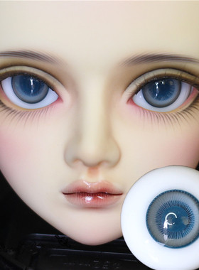 BJD娃娃眼睛14mm16mm眼珠海蓝渐变花纹彩瞳古风1/3分4分娃地瓜眼