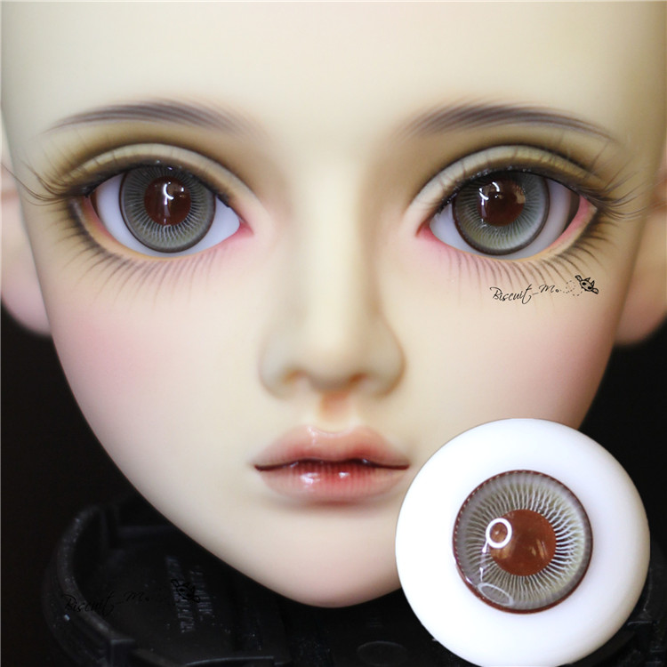 BJD娃娃眼睛1416mm棕红色彩瞳朱红色眼珠1/346分地瓜眼玻璃眼珠