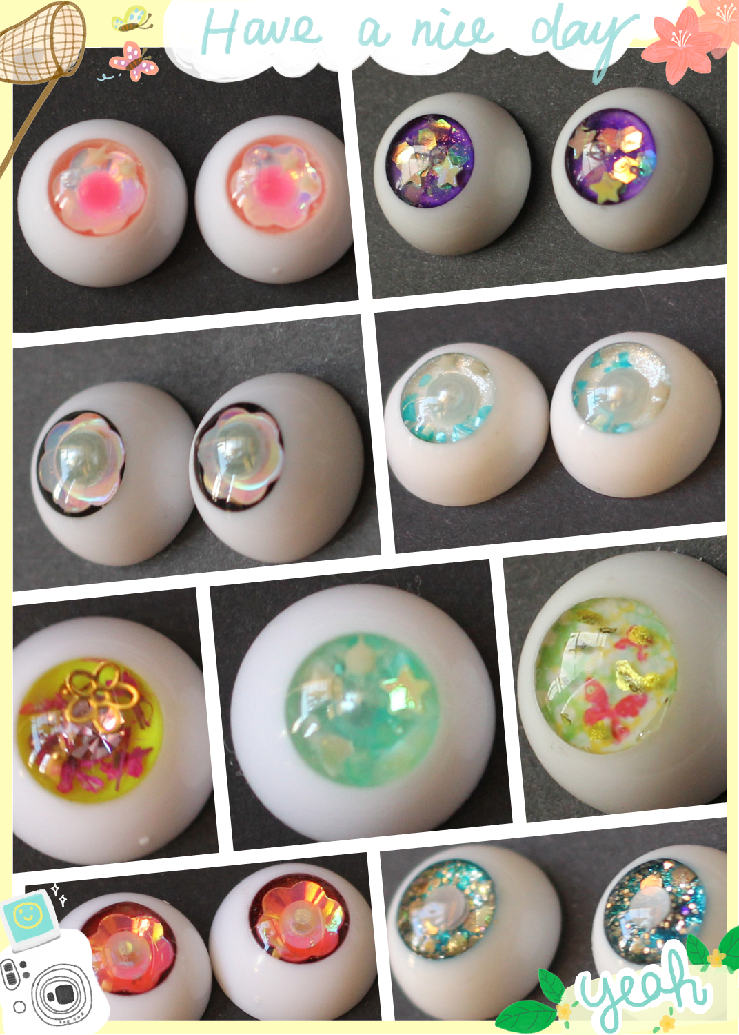 BJD娃娃1/6分精灵眼睛14mm树脂眼