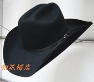 女士休闲大檐帽子 帽男士 新款 硬顶纯羊毛礼帽西部牛仔帽骑马帽藏式