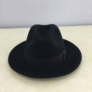 纯羊毛上海滩礼帽英伦男秋冬季 中老年复古绅士爵士帽大檐帽子