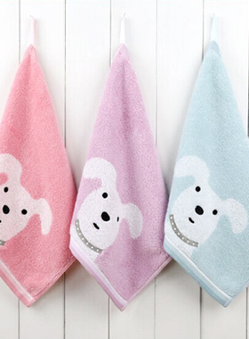 金号方巾纯棉柔软加厚宝宝幼儿园擦手巾儿童小毛巾厨房挂式MG6850