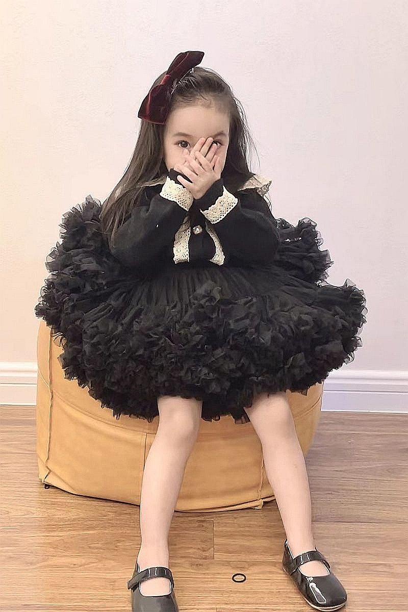 黑色tutu裙女孩半身裙突突兔兔裙