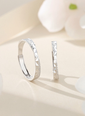 s925纯银星辰大海情侣戒指小众设计感女对戒莫比乌斯环车花指环