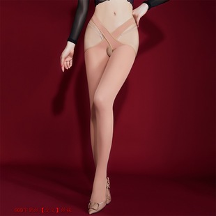 80D/100D斜交叉腰带牛奶丝连裤袜女糖果色单只袜腿天鹅绒中厚袜子