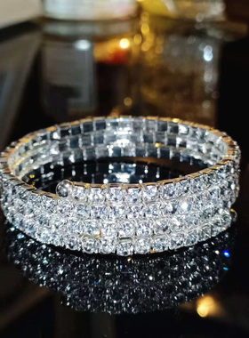 韩版新娘手镯水晶饰品白钻自拍杠