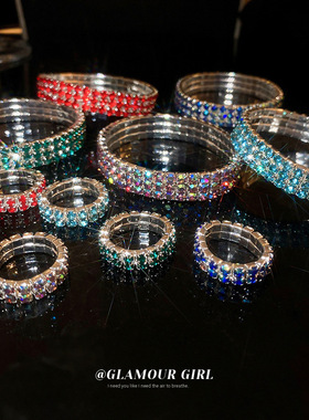 施家多层彩色镶钻手链新款潮气质设计感小众时尚手环简约手饰