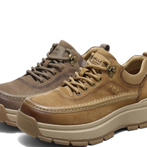 专柜正品百丽2026春新款男鞋户外潮搭厚底增高休闲工装鞋A2281AM6