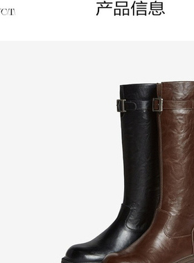 专柜正品百思图2025冬季新款女靴棕色骑士靴粗跟长筒靴F2021DG5