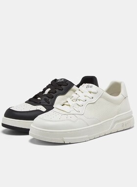 专柜正品百思图2025春款男鞋透气小白鞋厚底运动休闲板鞋URK01AM5