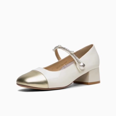 专柜正品百思图2025秋款女鞋拼接玛丽珍鞋小香风浅口单鞋B2342CQ5,女鞋,玛丽珍鞋,淘宝优惠券,粉丝福利购,淘宝优惠卷