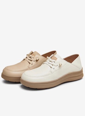 专柜正品他她2024秋款女鞋英伦单鞋厚底牛津鞋真皮豆豆鞋7A421CM4