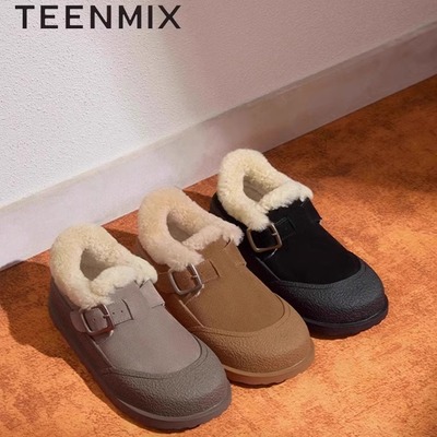 Teenmi天美意雪地靴加绒毛毛鞋
