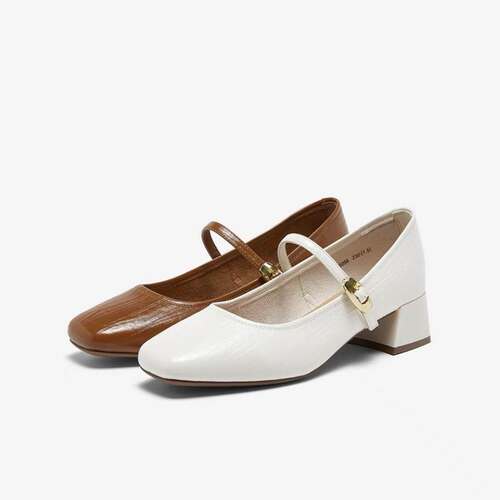 专柜正品百思图2026春款女气质粗跟玛丽珍高跟鞋浅口单鞋F5056AQ6