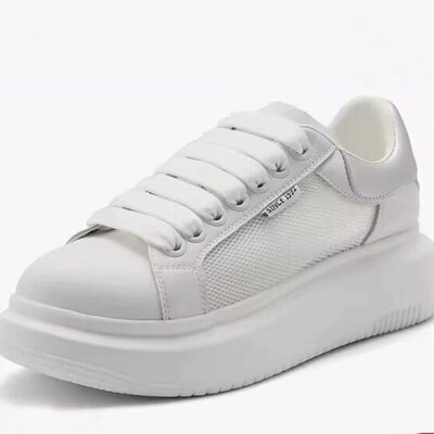 专柜正品百丽网面透气休闲百搭小白鞋女夏款厚底舒适板鞋B2T1DBM4