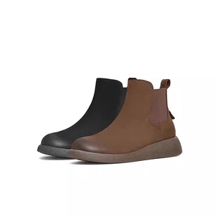 专柜正品天美意2024冬款女靴复古厚底切尔西靴休闲瘦瘦靴CP642DD4