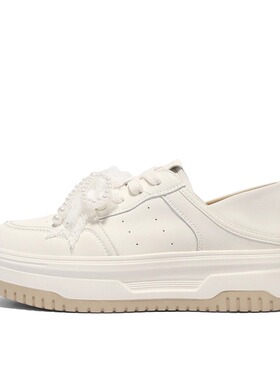 专柜正品森达2025秋季新款女鞋小白鞋厚底显高休闲板鞋XQF01CM5