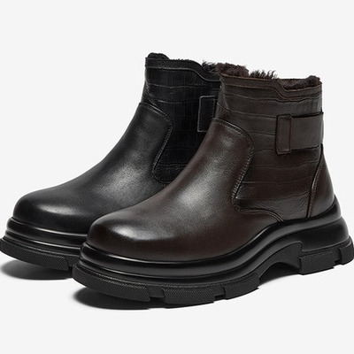 BATA拔佳男靴时装靴羊毛保暖低靴