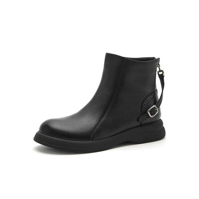 专柜正品森达2026冬款女切尔西靴软底休闲软面短筒时装靴AFH01DD6