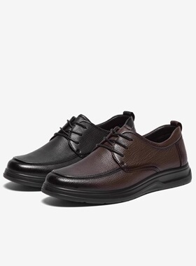 专柜正品百思图2024秋季新款男鞋复古商务厚底休闲皮鞋67023CM4