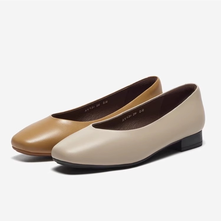 BATA/拔佳羊皮百搭软底浅口单鞋