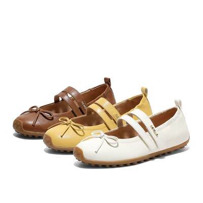 专柜正品森达2026春款女奶皮德训玛丽珍芭蕾运动皮鞋单鞋4XV22AQ6