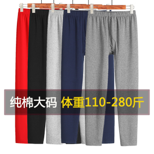 薄纯棉毛裤 男士 加肥加大码 宽松单件打底保暖裤 高腰舒适 线裤 男秋裤