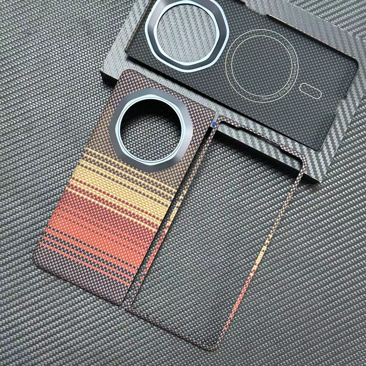 日落黄昏凯夫拉适用荣耀magic v3超薄折叠屏手机壳芳纶纤维材质