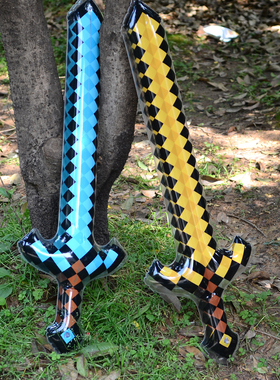 新款充气大小号格子宝剑 充气刀兵器 充气玩具节目活动道具 95CM