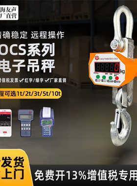 上海友声电子吊秤吊称2吨3T5吨10吨吊钩秤无线打印高精度行车吊磅