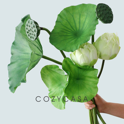 宋式花艺假荷花仿真大号莲蓬仿真花荷叶供佛假花植物道具逼真