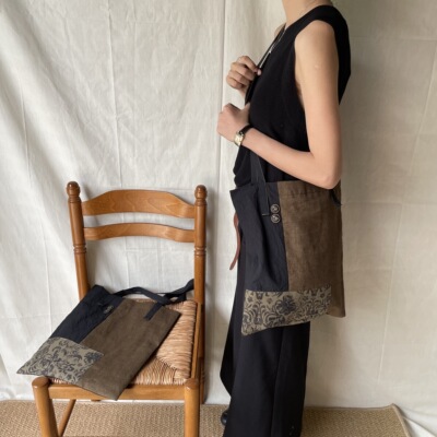 OneBlueNook单肩斜挎拼接新中式