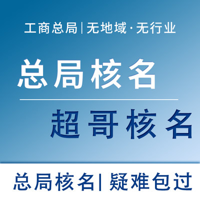 总局核名 专业疑难名称带中国字 不带行政区域申请工商注册公司