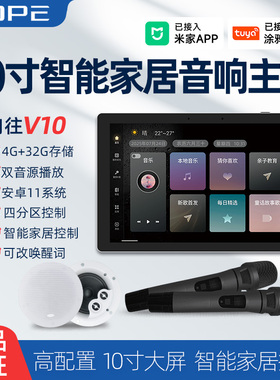 Hope向往V10pro智能家居套装10寸背景音乐主机系统控制吸顶音响