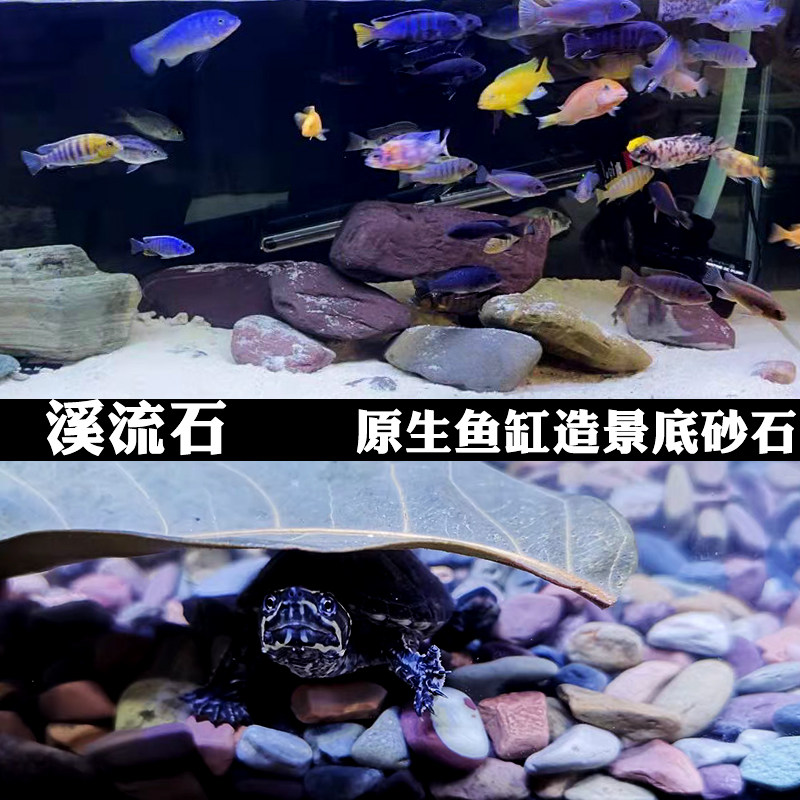 溪流石天然造景石鱼缸造景原生缸