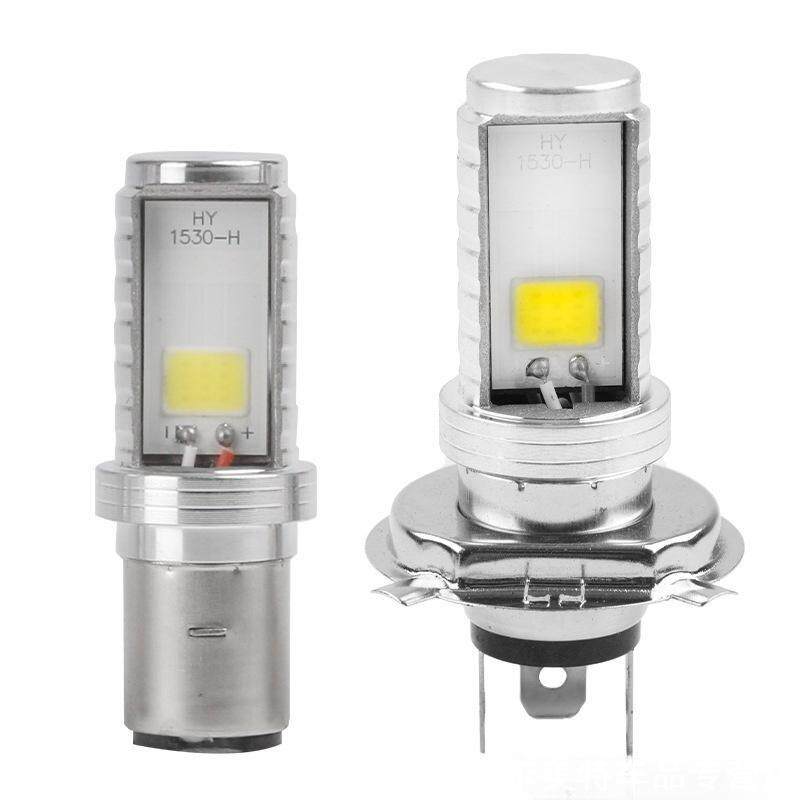 适用电动车灯超亮led大灯灯泡摩托车led前大灯12v48v60v双爪内置